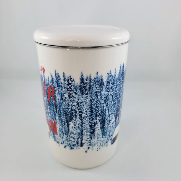 Tea Mug Steeper Life Is Better At The Cabin Indigo Chapters With Lid White Blue… - Picture 5 of 16